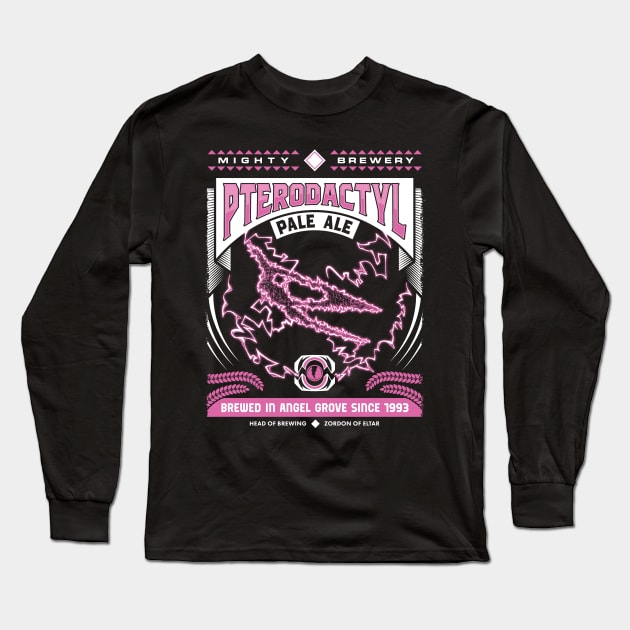 Mighty Brews - Pink Pterodactyl Long Sleeve T-Shirt by DCLawrenceUK